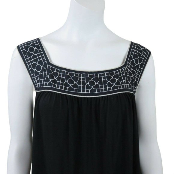 Vintage Max Studio Black Tank Dress S Sleeveless Pullover Stretch Kint USA Made - Picture 12 of 12